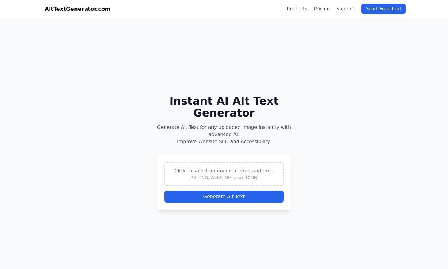 Alt Text Generator Website