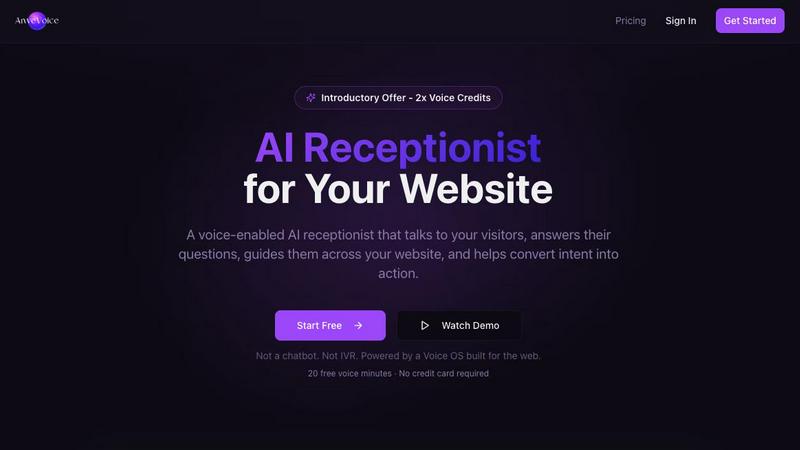AnveVoice application interface and features