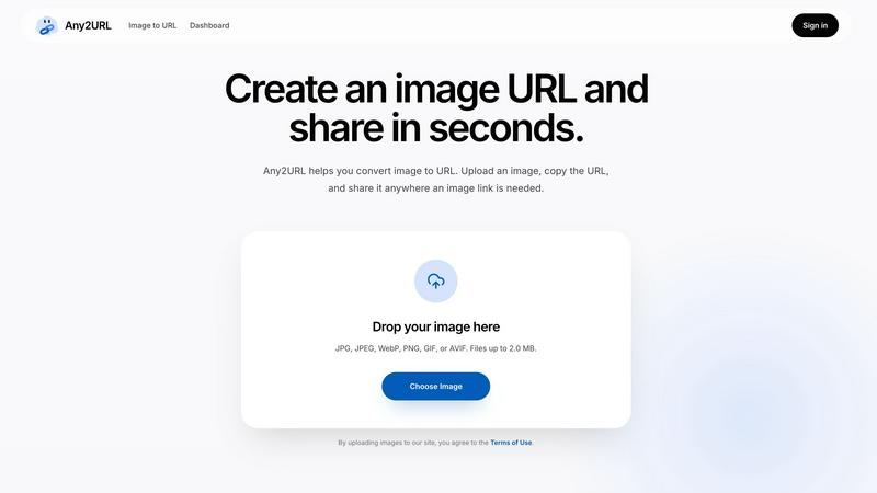 Any2URL screenshot