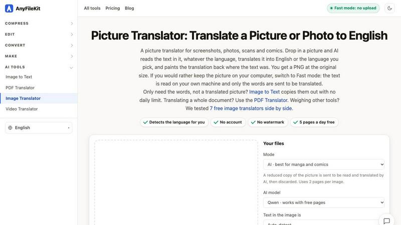 AnyFileKit Image Translator screenshot