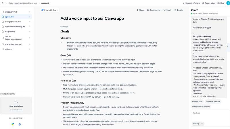 hiFred application interface and features