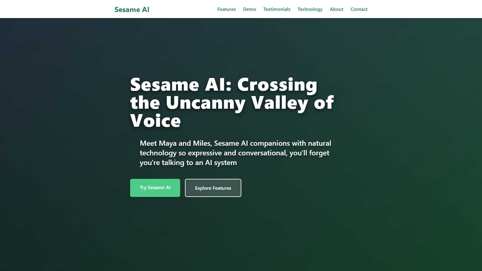 Sesame AI application interface and features