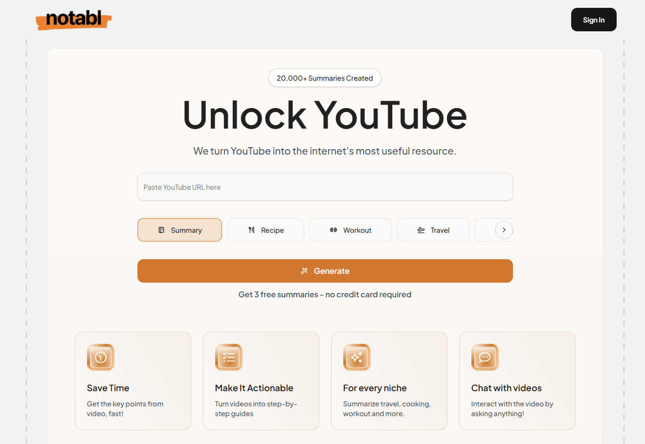 Notabl.AI application interface and features