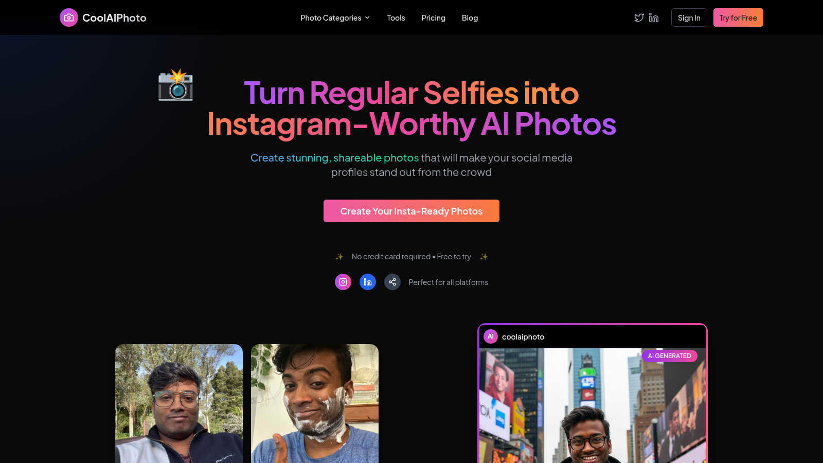 CoolAIPhoto application interface and features