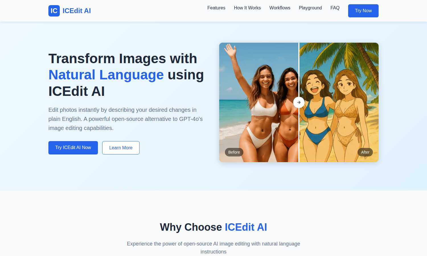 ICEdit AI application interface and features