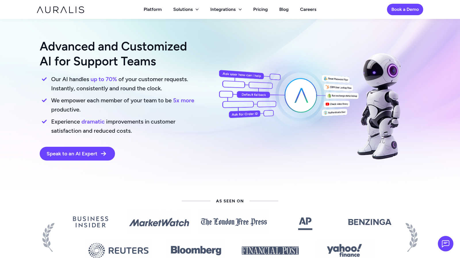 Auralis AI application interface and features