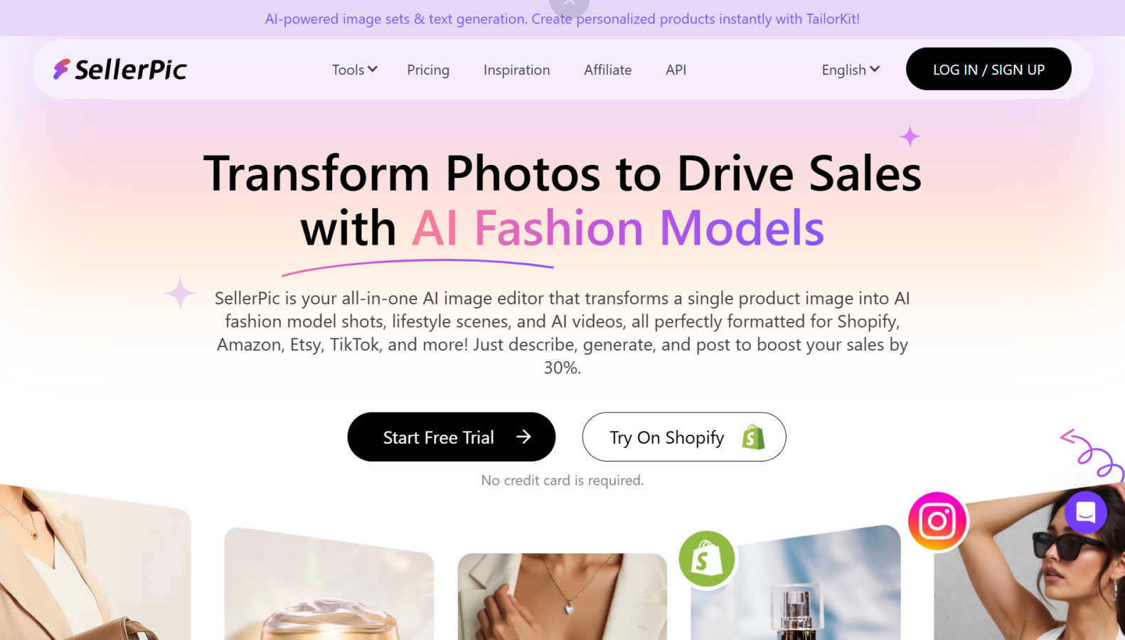 Seller Pic application interface and features