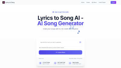 Lyrics To Song AI - AI tool for Audio & Music