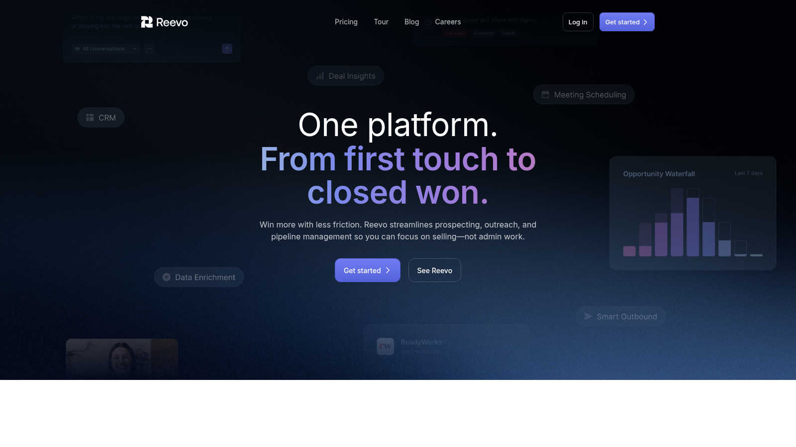 Reevo application interface and features