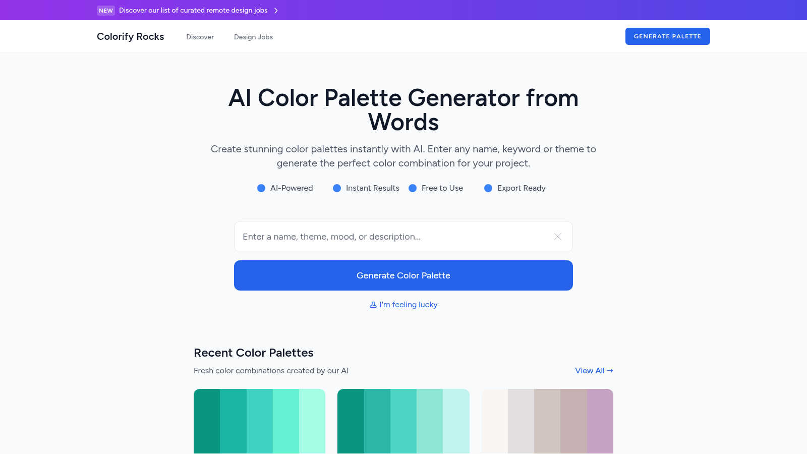 Colorify Rocks application interface and features