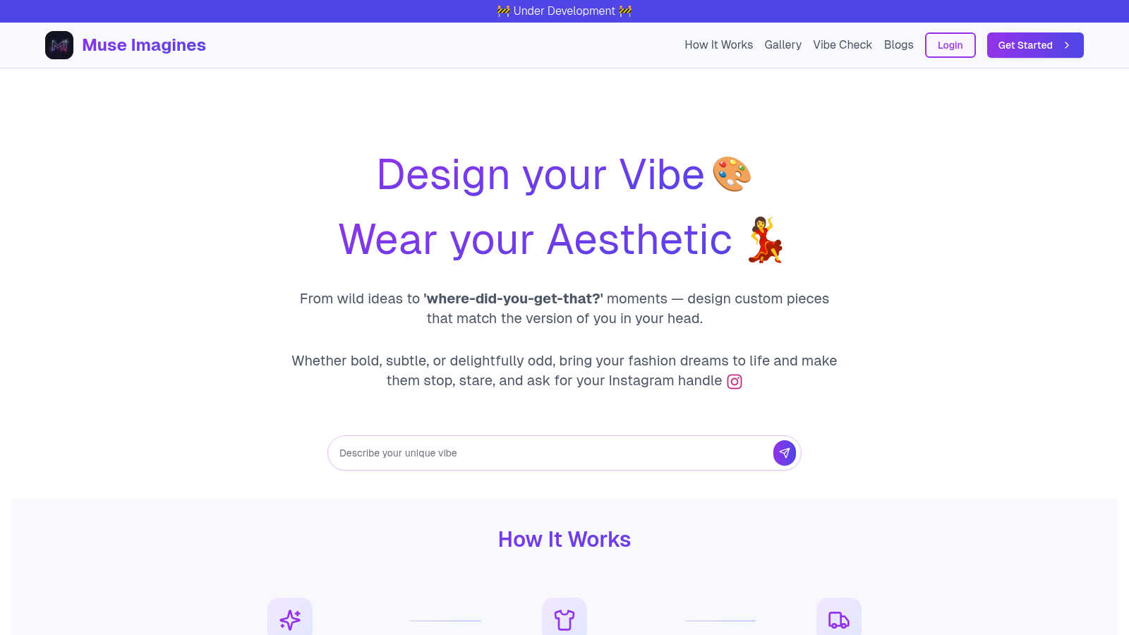 Muse Imagines application interface and features