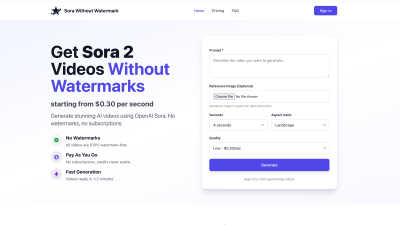 Sora 2 Without Watermark - AI tool for Marketing