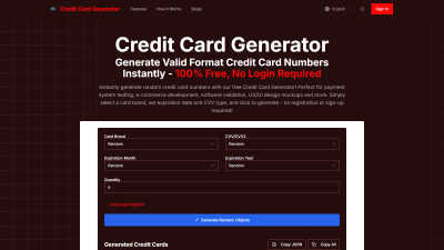 Credit Card Generator - AI tool for Business & Finance