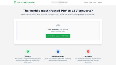PDF to CSV Converter - AI tool for Analytics & Data