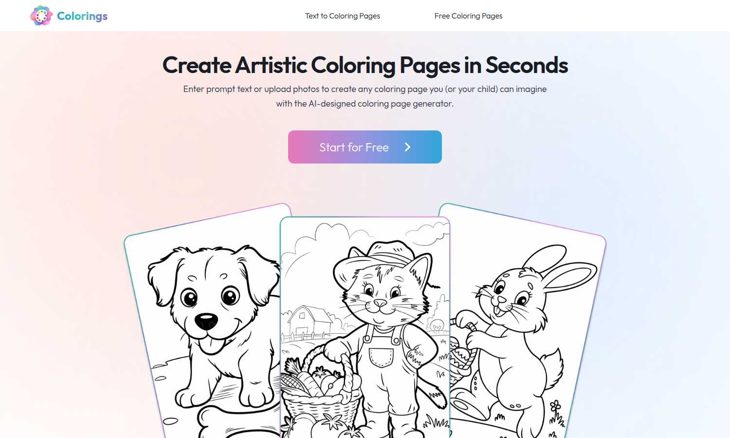 Colorings.io application interface and features