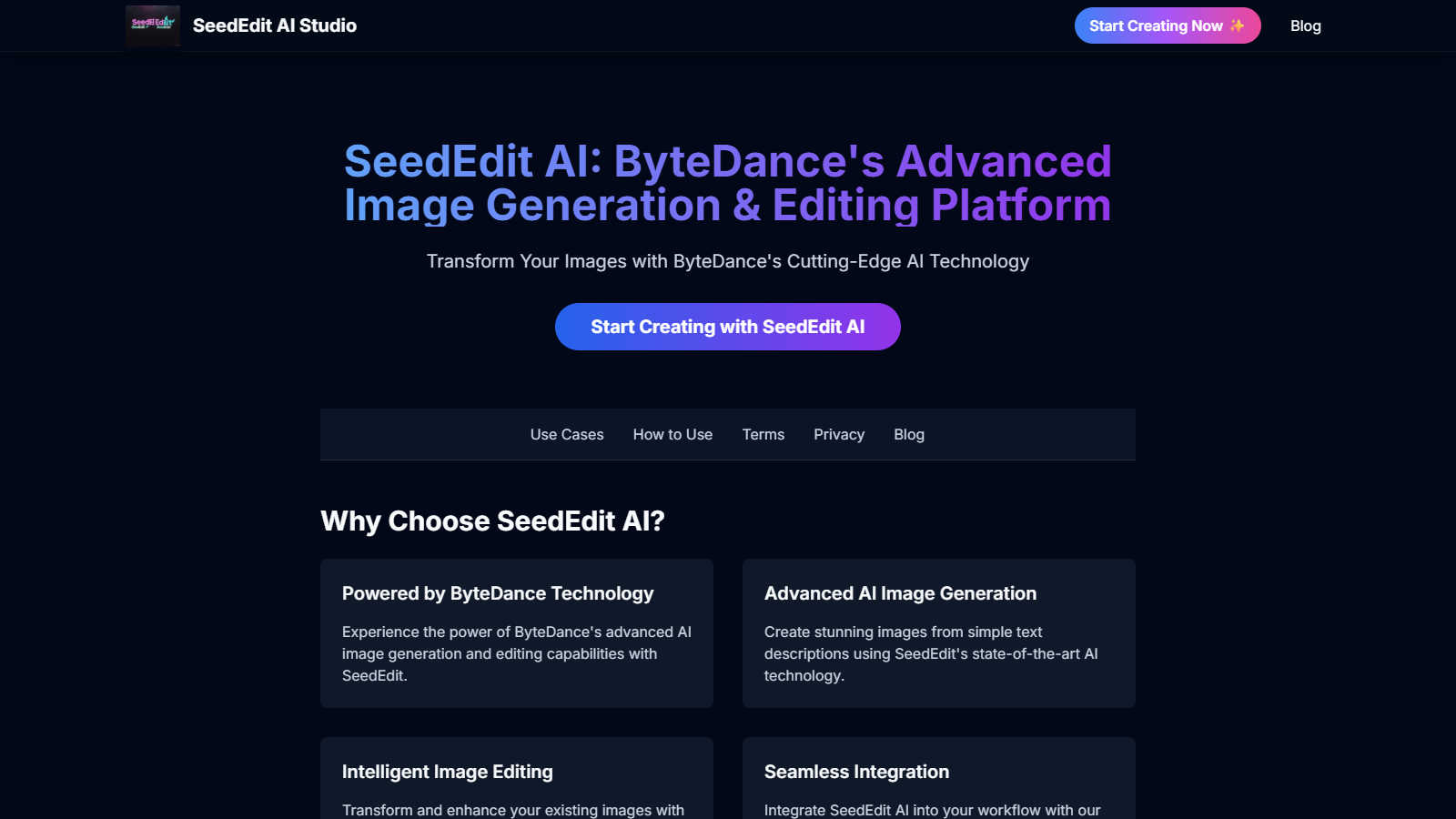 SeedEdit application interface and features
