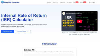 Easy IRR Calculator - AI tool for Business & Finance