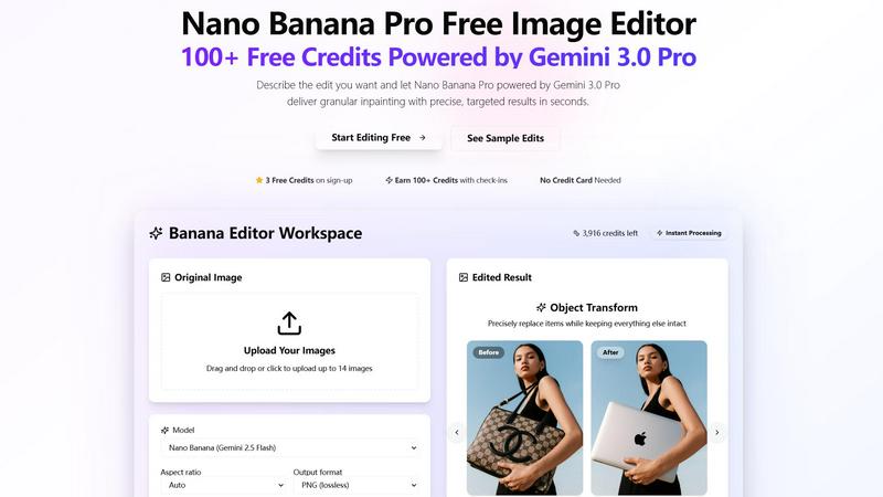 Banana Editor application interface and features
