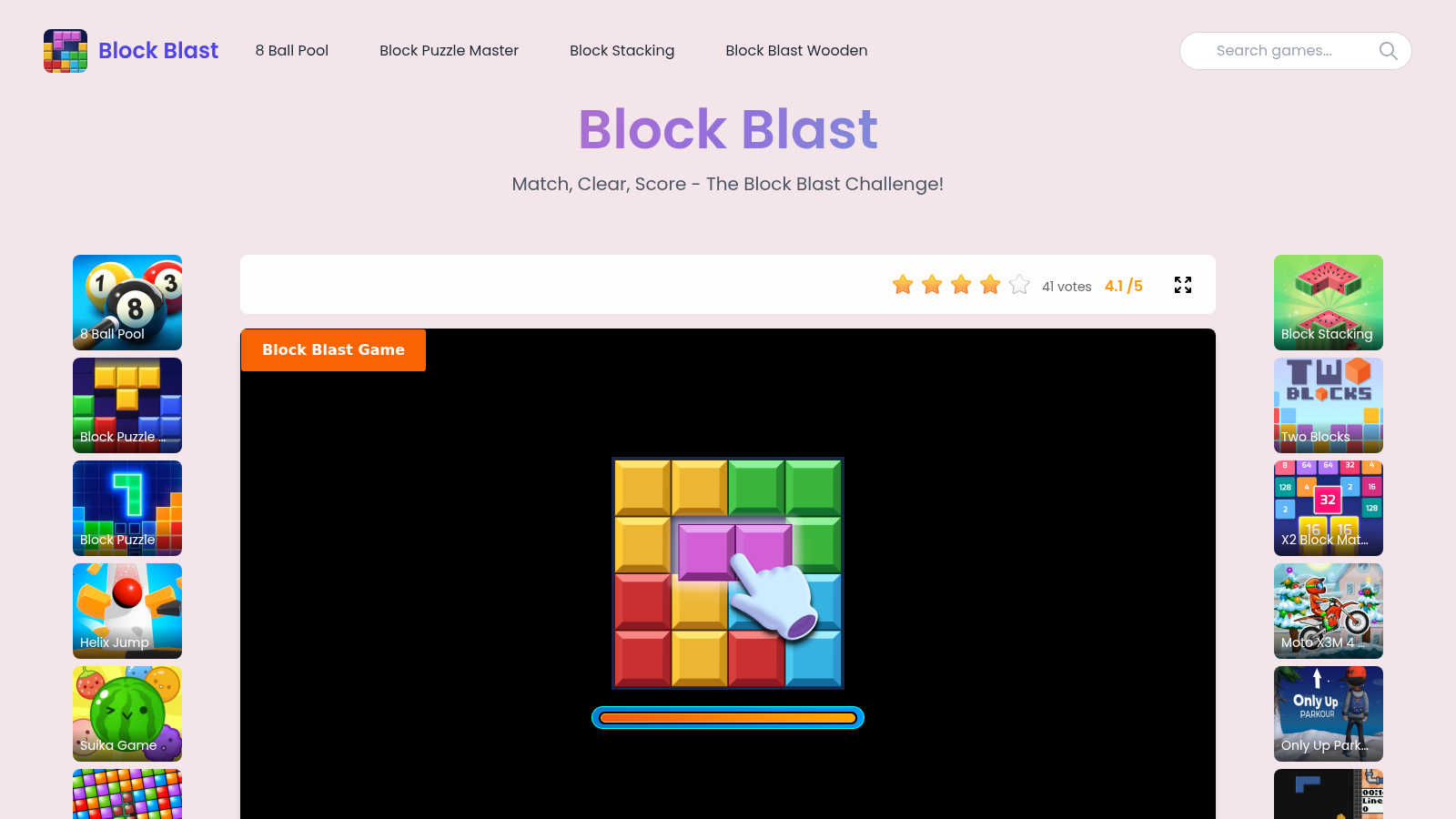 Block Blast application interface and features