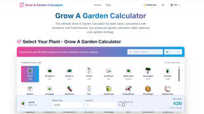 Grow A Garden Calculator - AI tool for Design Tools