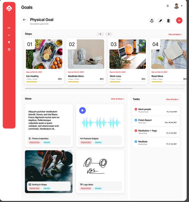 Audacious Vision application interface and features