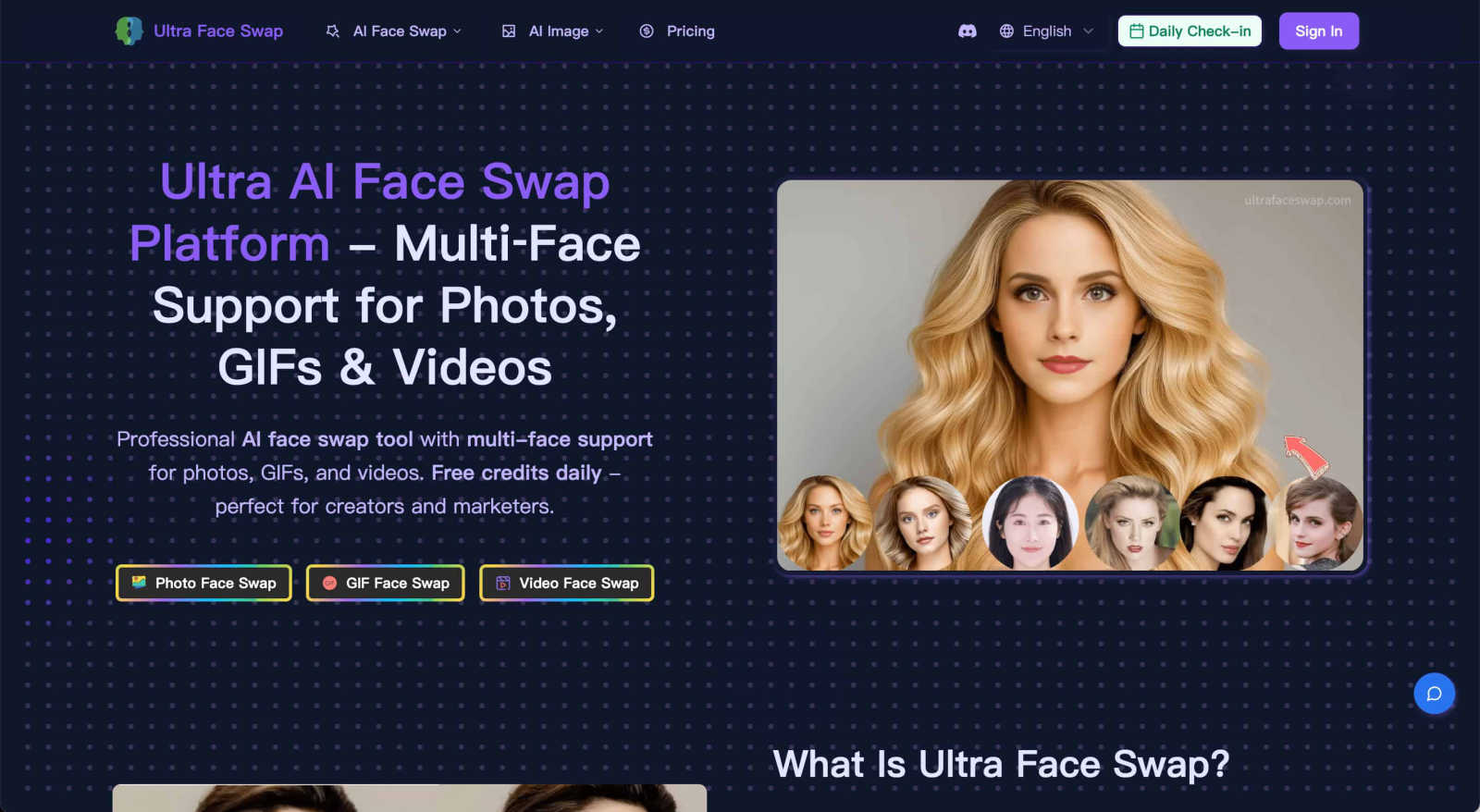 Ultra Face Swap application interface and features