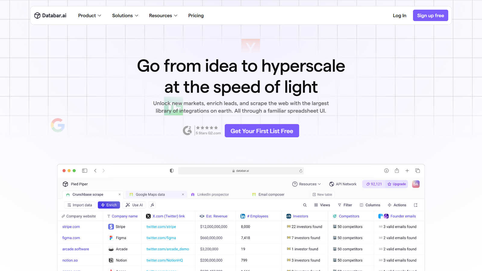 Databar.ai application interface and features