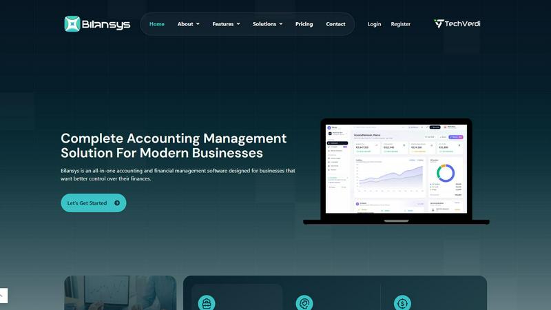 Bilansys application interface and features