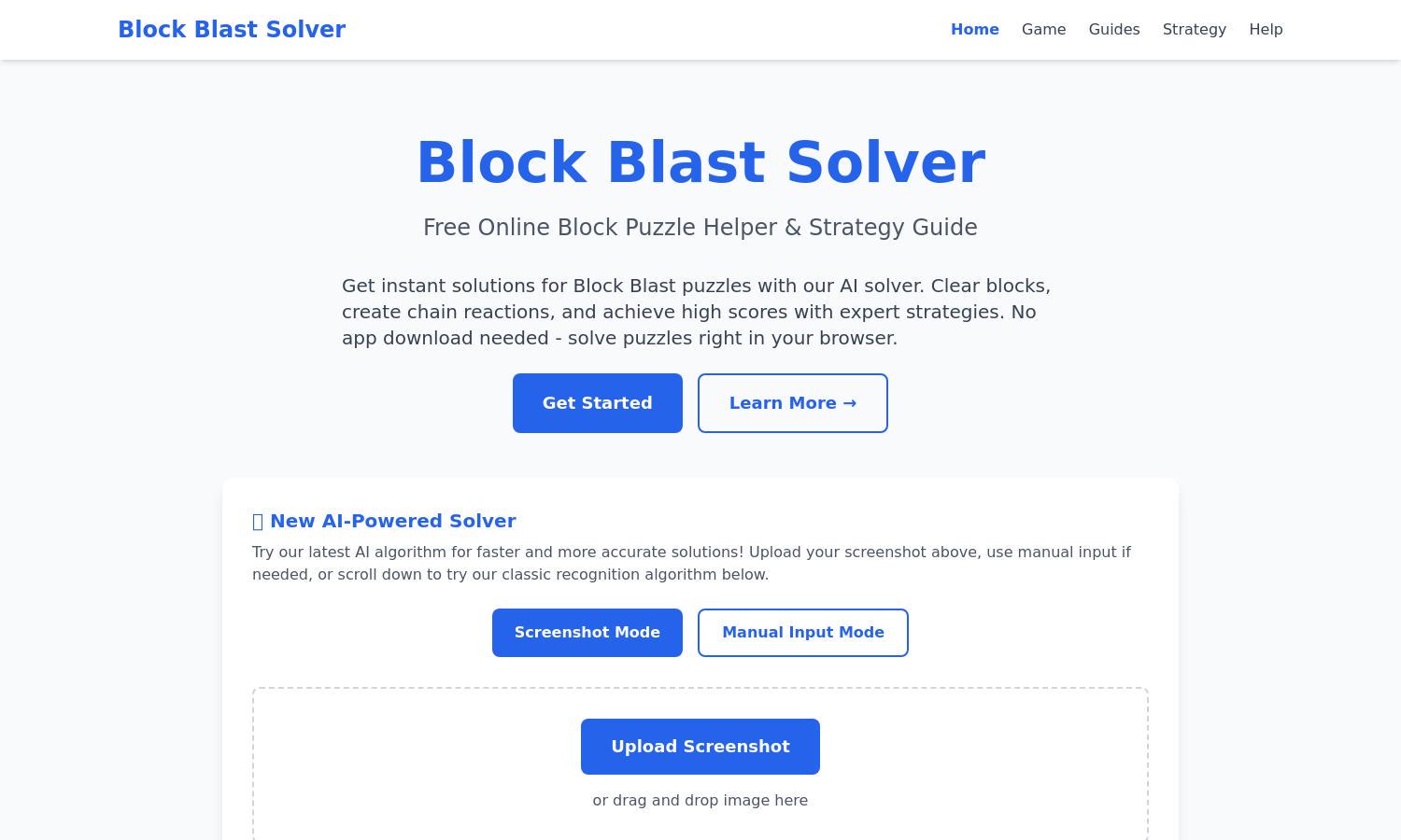 Block Blast Solver Website