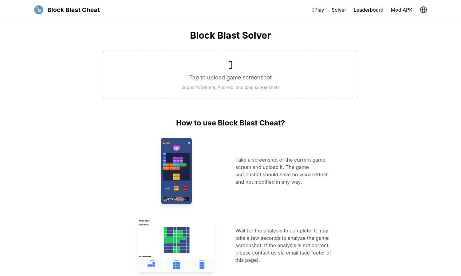 Block Blast Solver Website