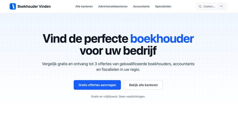 Boekhouder Vinden application interface and features