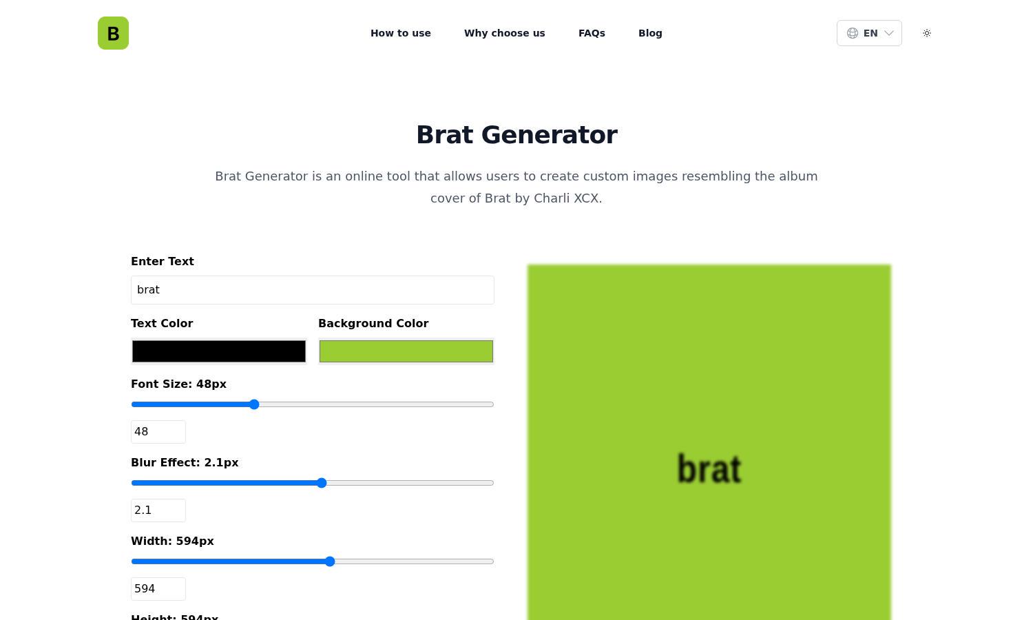Brat Generator Website