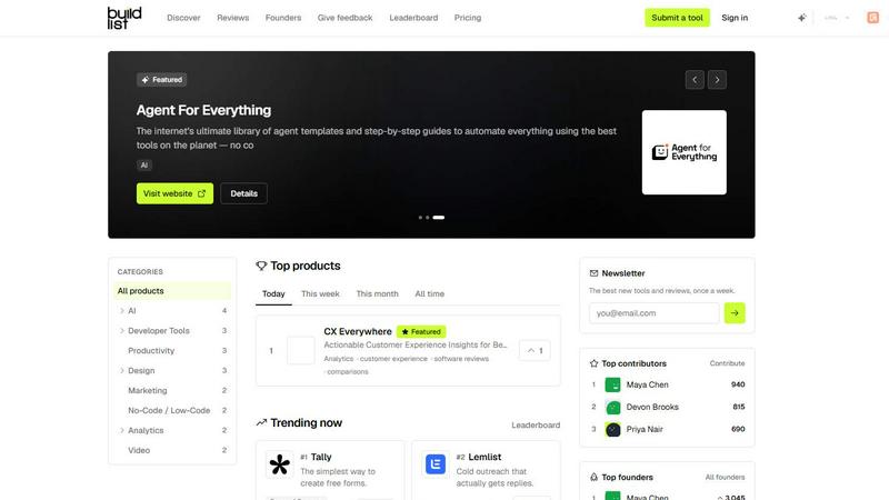Buildlist screenshot