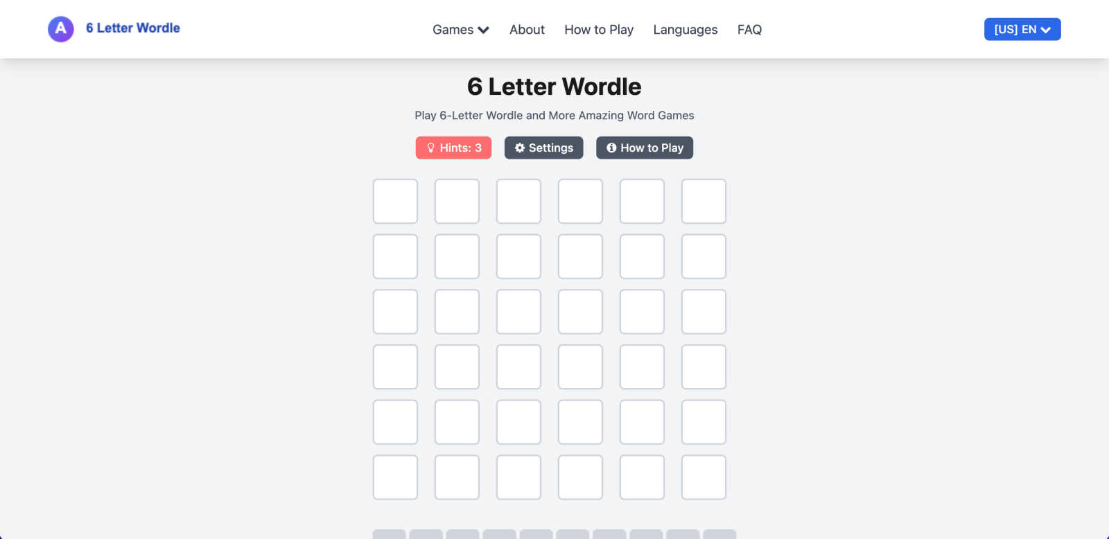 6 Letter Wordle application interface and features