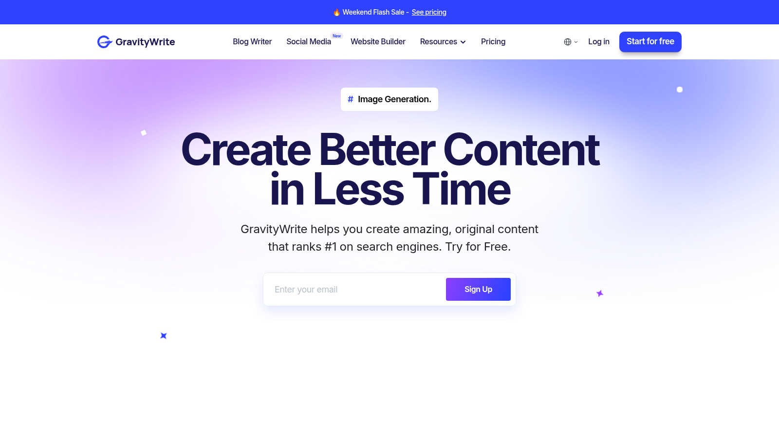 GravityWrite application interface and features
