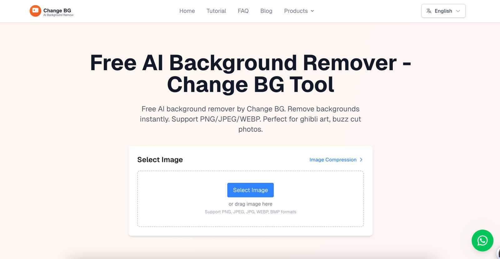 Change-BG application interface and features