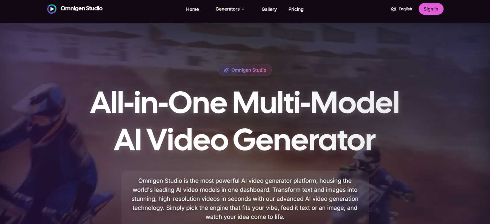 Omnigen Studio application interface and features