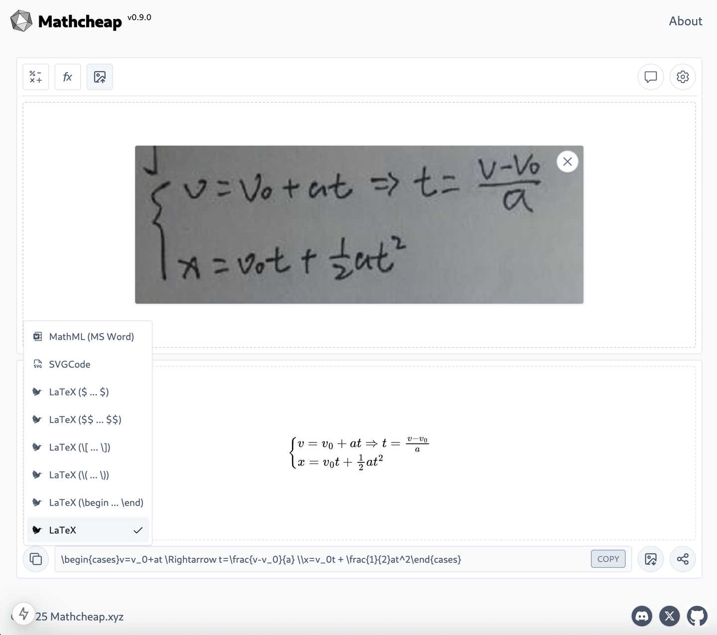 Mathcheap application interface and features