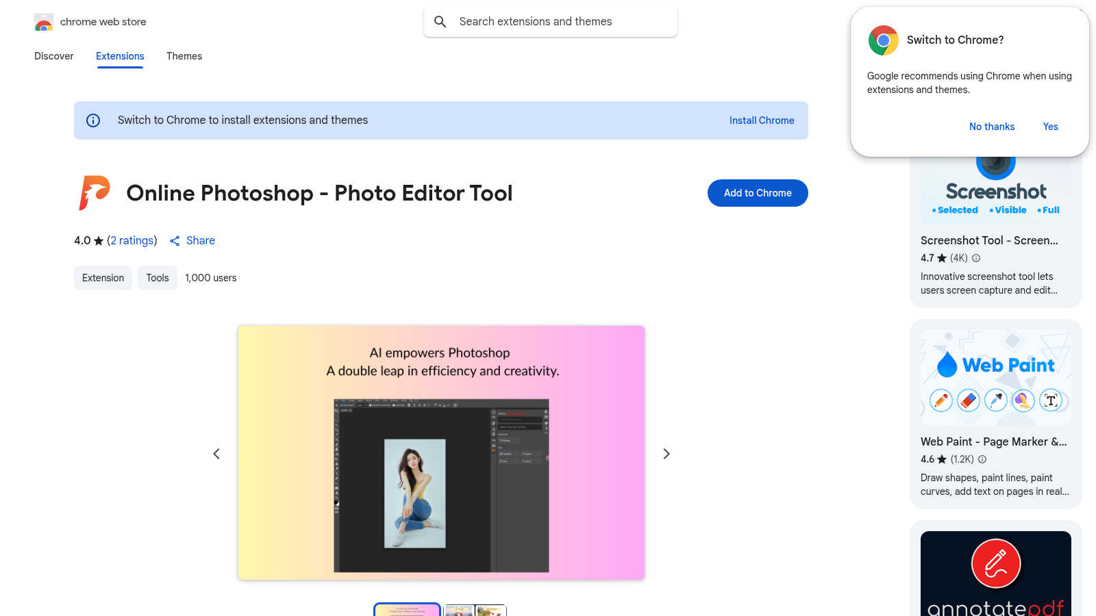 Photoshop AI generator - PS-AI application interface and features