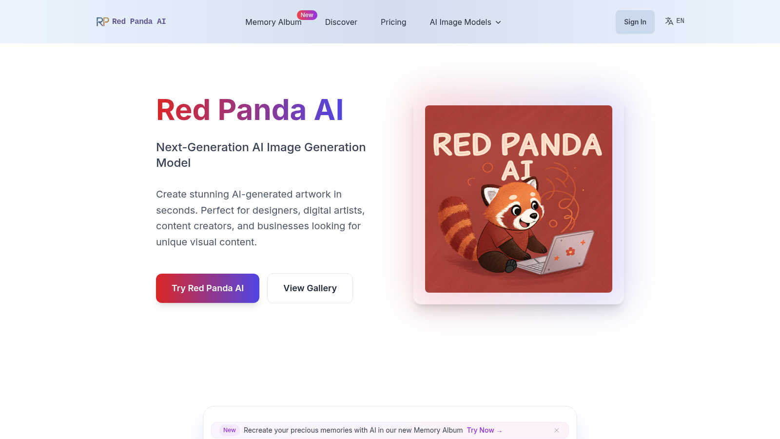 Red Panda AI application interface and features