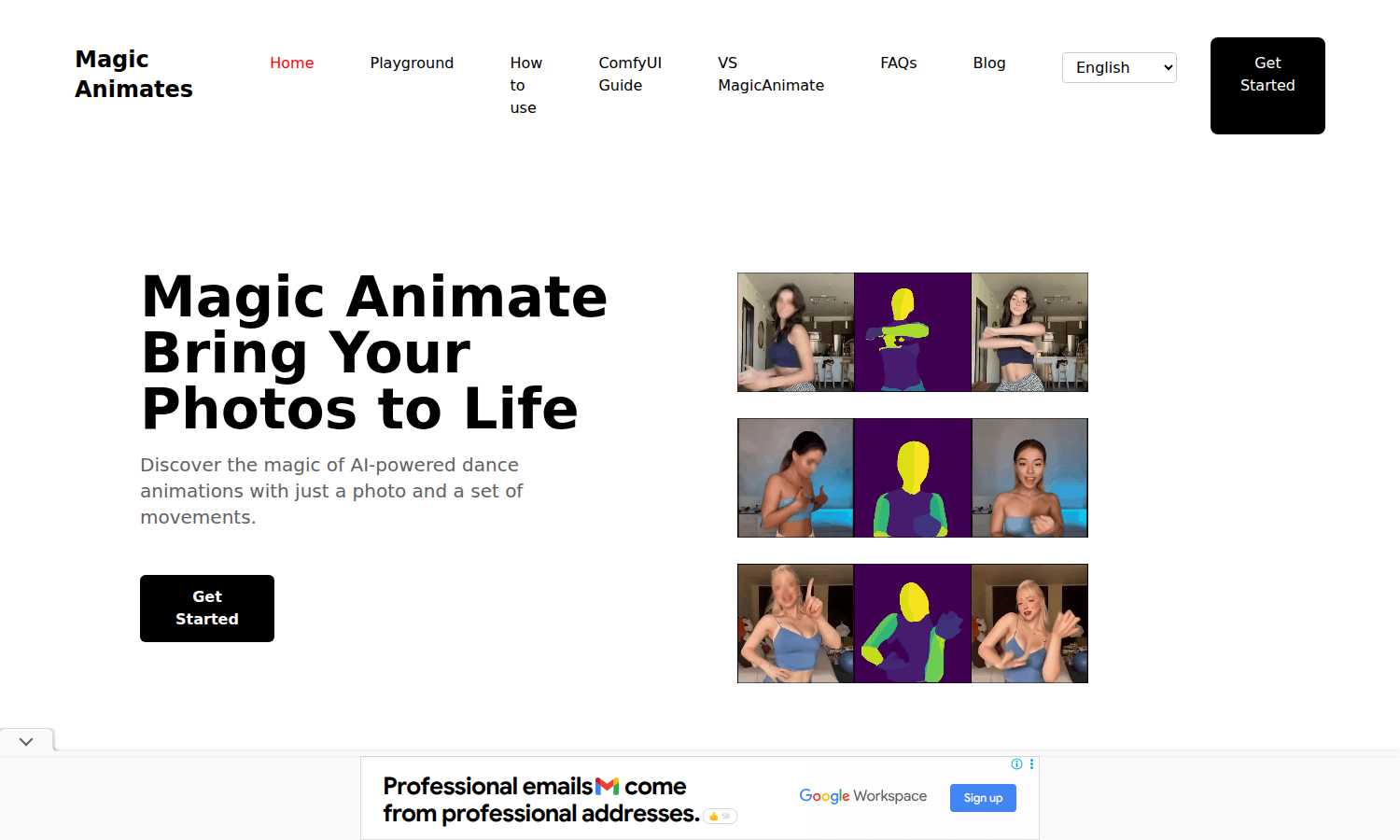 Magic Animates application interface and features