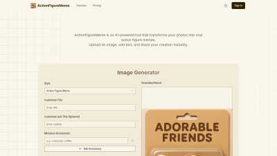 Action Figure Meme - AI tool for Blogging & Publishing