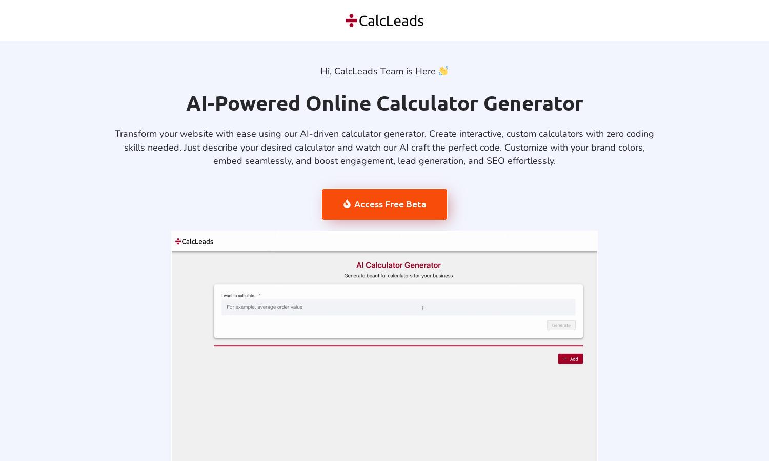 CalcLeads Website