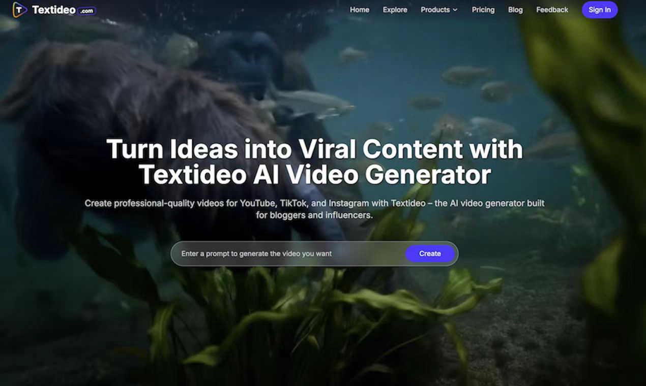 Textideo application interface and features