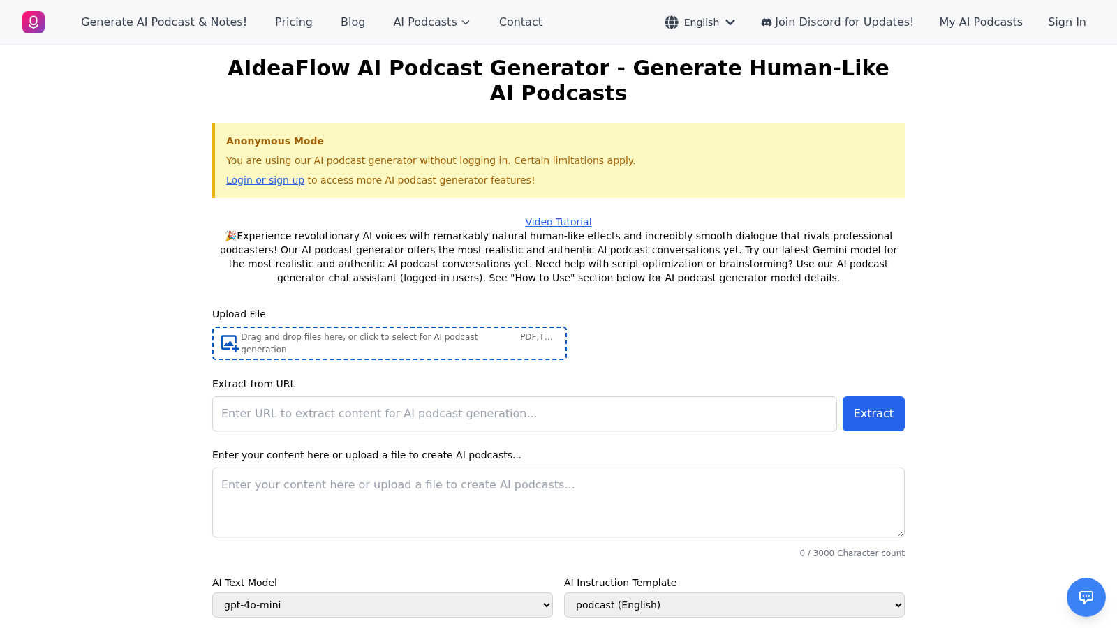 NotebookAI Podcast application interface and features
