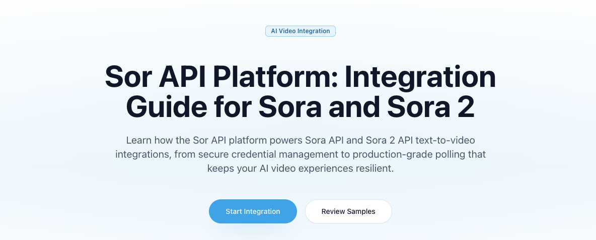 Sora API application interface and features