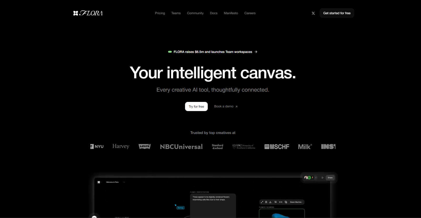 Flora  application interface and features