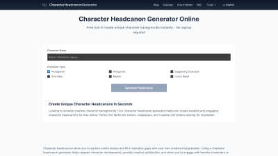 Character Headcanon Generator - AI tool for Content Creation