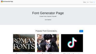 Font Generator Page - AI tool for Content Creation