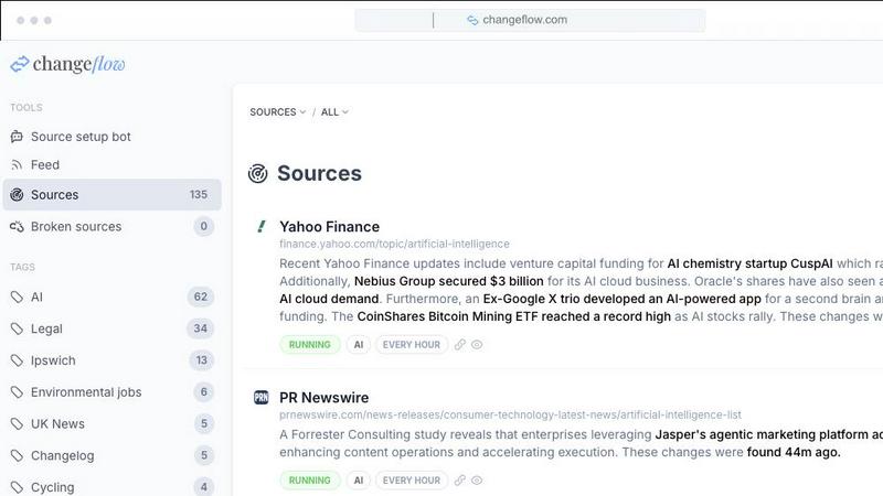 Changeflow screenshot